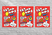Red Cartoon Startup Party Flyer Set, a Flyer Template by Aiyari Graphic (Thumbnail 3 of 3)