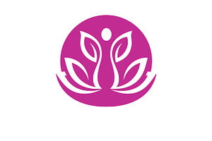 Pink lotus flower and green leaves c, a Branding & Logo Template by LOGOCREATIVE