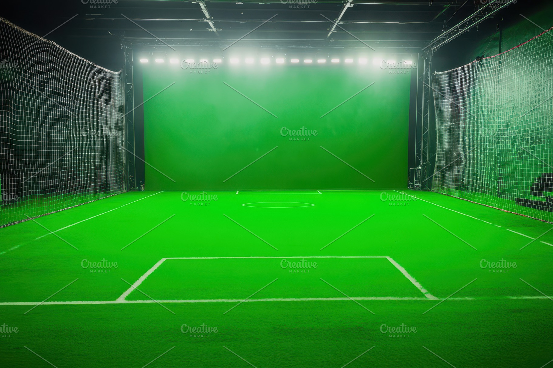 Green screen studio setup for soccer, a Photo by Iftikhar Alam
