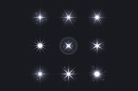 Light Glow Flare Stars Effect Set, an Icon by in8finity