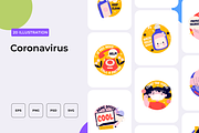 Coronavirus Illustration, an Outline Icon by Wencory (Thumbnail 1 of 2)