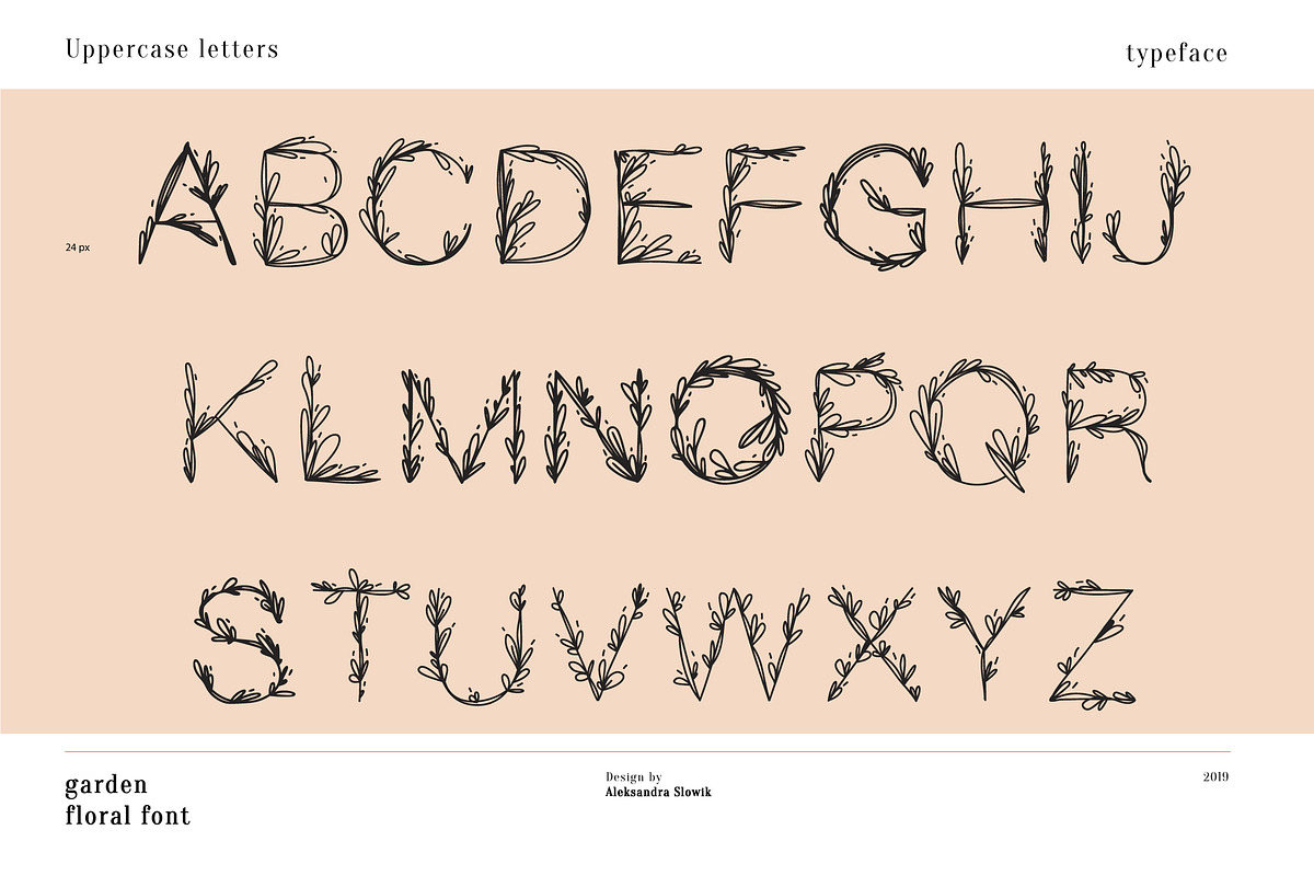 Garden|floral romantic font preview 8