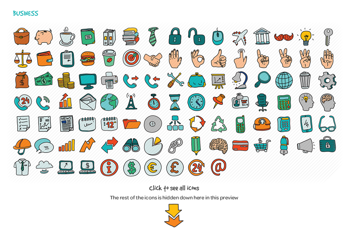 1000 Hand Drawn Doodle Icons preview 5