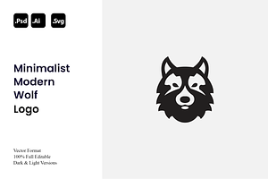 Minimalist Modern Wolf Logo, a Branding & Logo Template by Luxury Logos