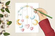 Pink Baby Girl Nursery Clipart, an Illustration by RobertsArt (Thumbnail 3 of 7)