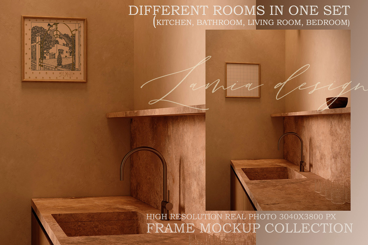 BARCELONA Room Natural FRAME MOCKUP, a Household Mockup by LAMIA DESIGN (Photo 15 of 22)