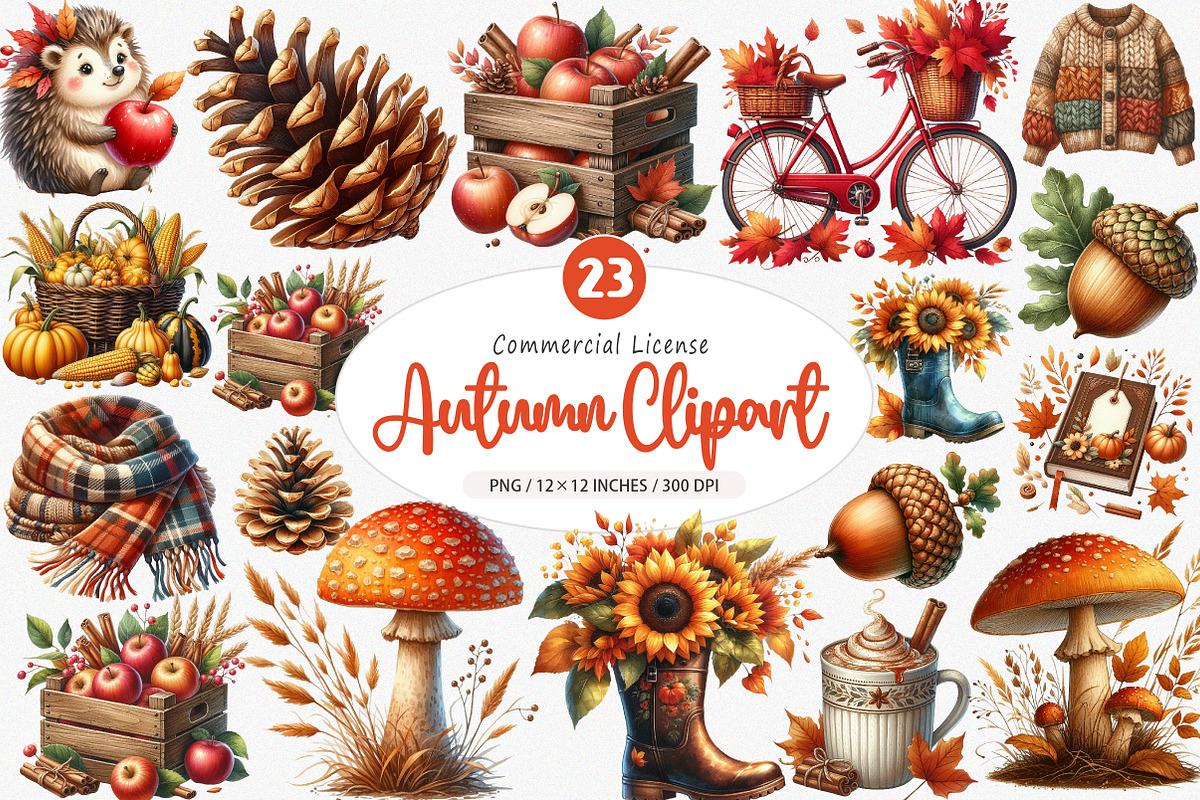 Watercolor Autumn Sublimation PNG, an Illustration by SinaCreation (Photo 1 of 5)