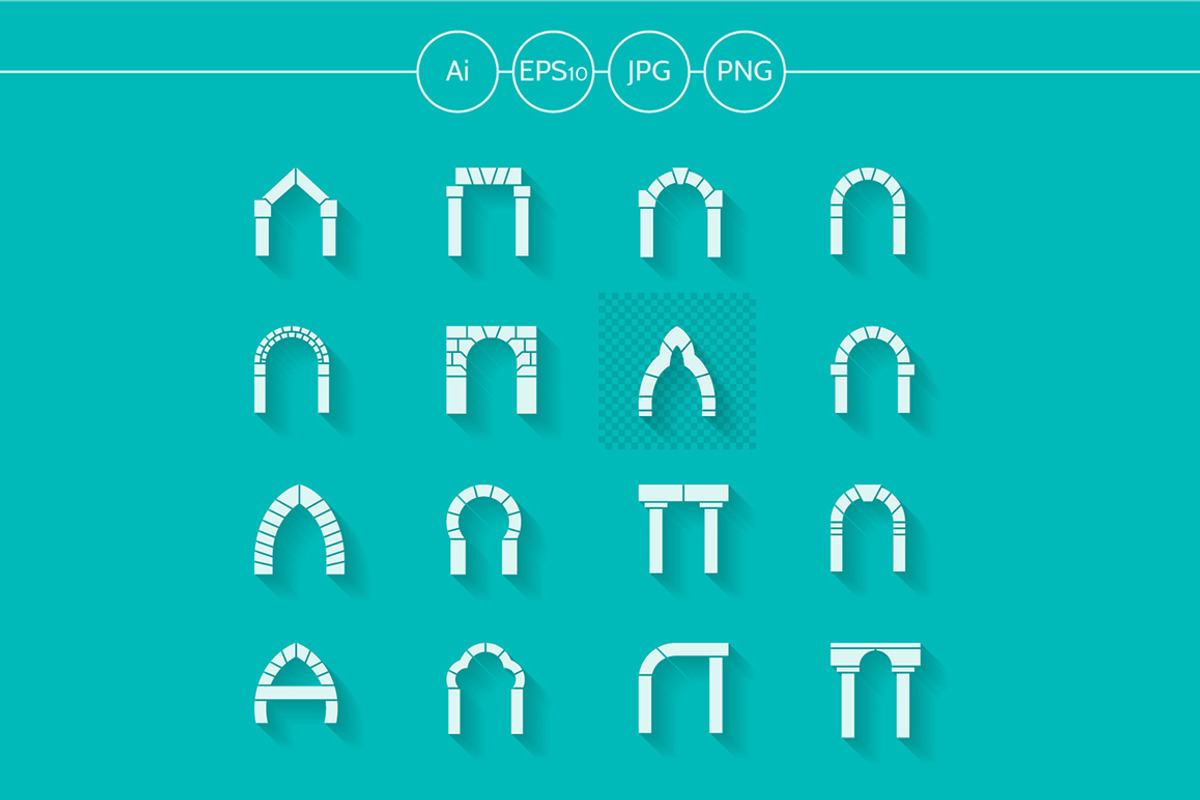 Archway flat silhouette vector icons, an Icon by YershovOleksandr