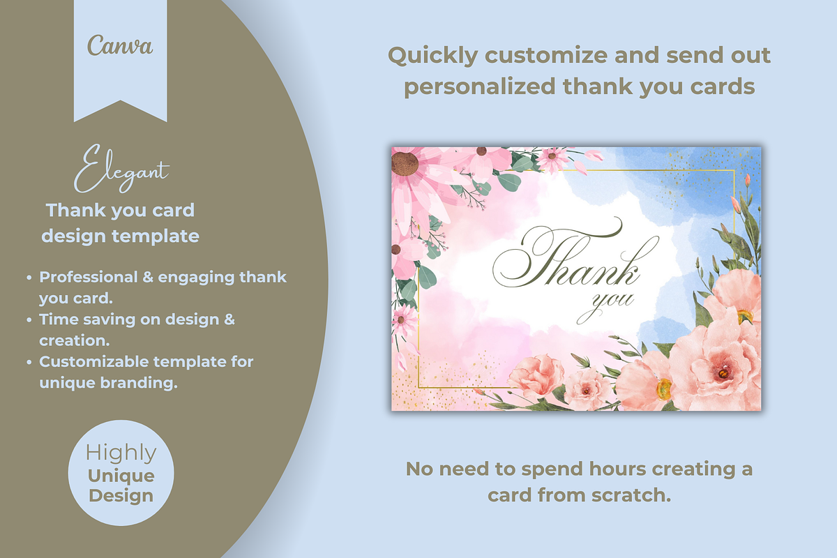 Thank you card template design canva, a Card Template by DesignArts (Photo 1 of 4)