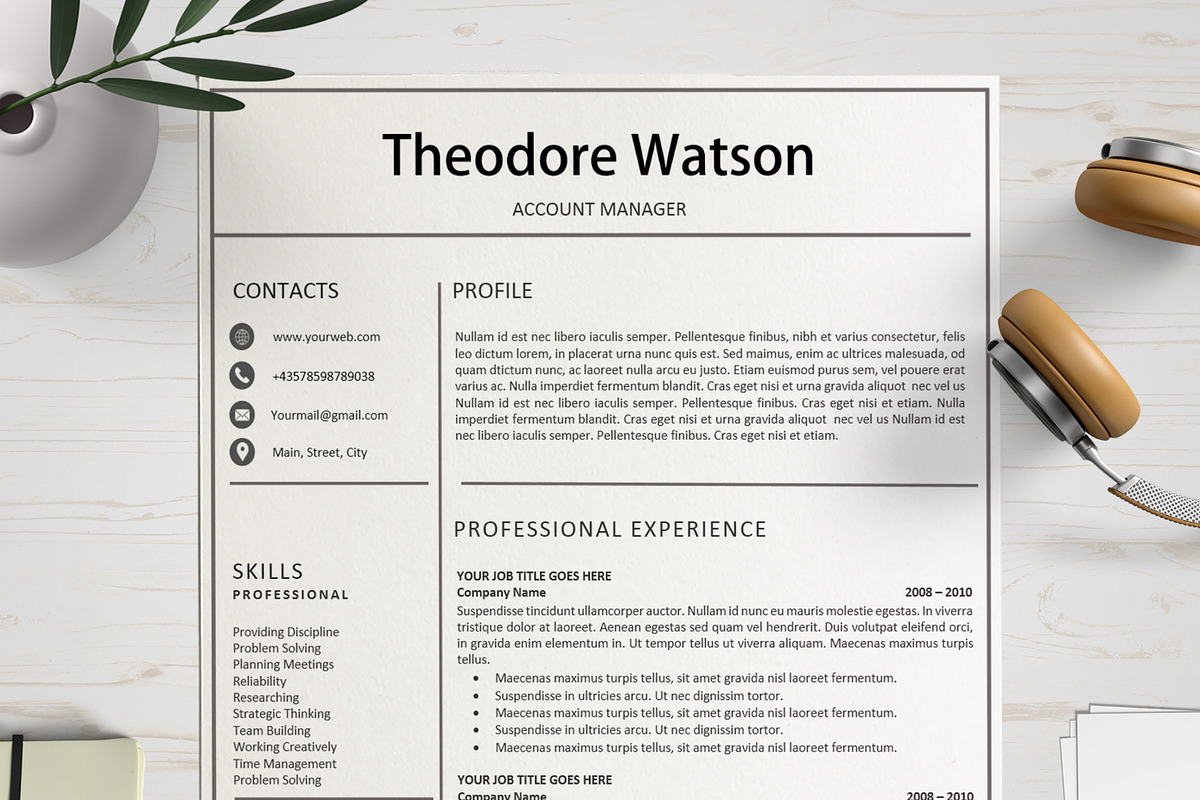 Professional Resume/ CV Bundle, a Resume Template by Wow Designs (Photo 9 of 21)
