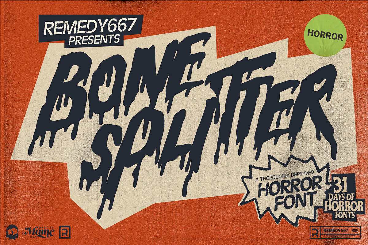 Bone Splitter - Horror Font, a Font by Remedy667 (Photo 1 of 9)