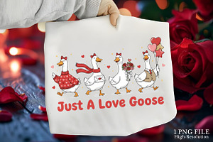 Cute Valentine Goose Coquette Png, an Illustration by Canvas Craft