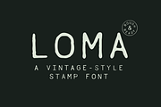 Loma - A Vintage-Style Stamp Font, a Font by Loren Klein (Thumbnail 1 of 12)