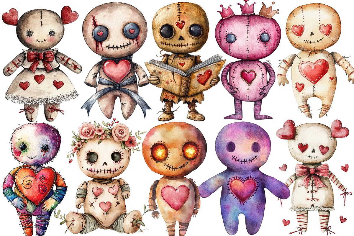 Valentine Voodoo Doll Clipart, an Illustration by Design Market (Photo 2 of 5)