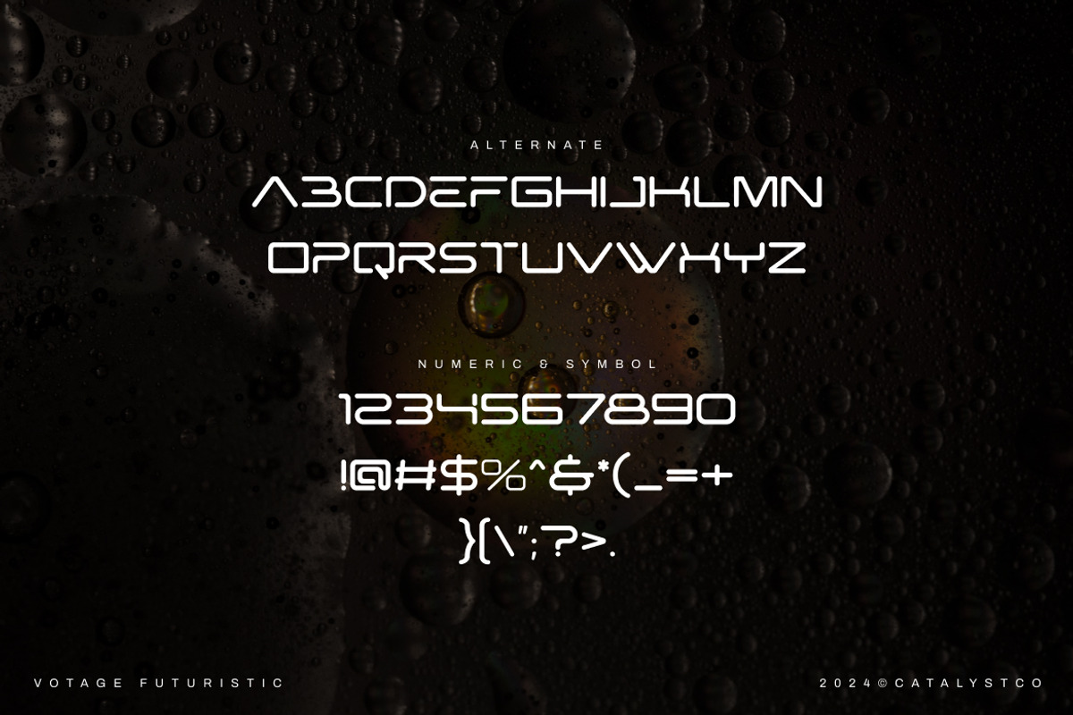 Votage Futuristic Font, a Script Font by Catalystco Studio (Photo 2 of 7)