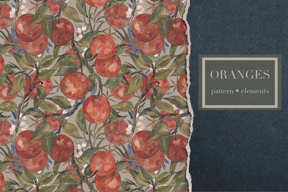 Pattern Oranges, a Decorative Illustration by PASHKOVA (Photo 1 of 15)