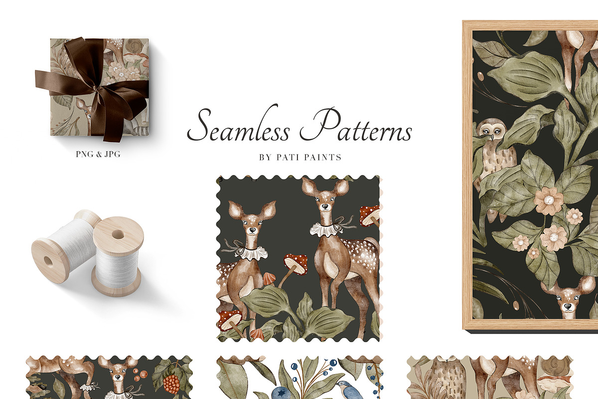 Watercolor Dark Forest Nursery Set, an Animal Illustration by Pati Paints (Photo 10 of 13)