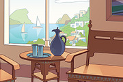 Light Living Room in Oriental Style, a Decorative Illustration by LEKS illustrations (Thumbnail 3 of 5)