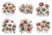 Whimsical spring flowers clipart, an Illustration by SinaCreation (Thumbnail 4 of 11)