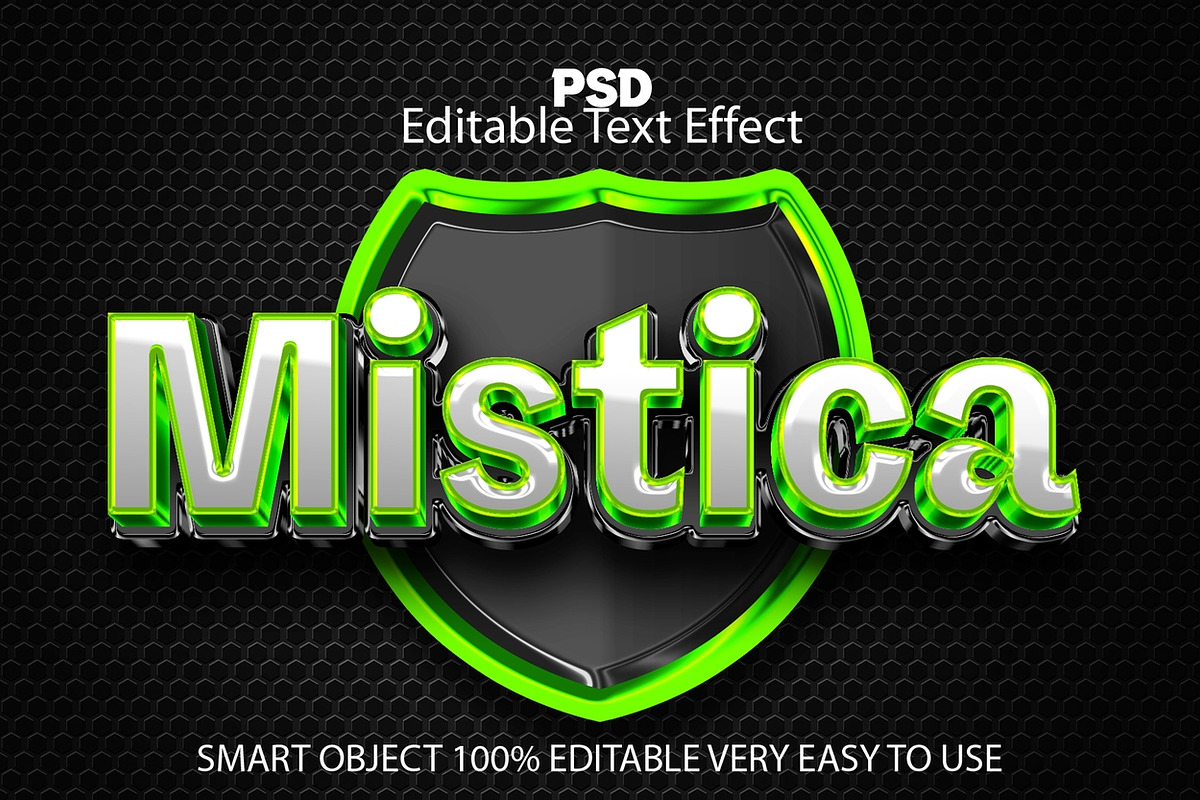 Mistica Chrome Green Text Effect PSD, a Layer Style Add-On by Design Fly