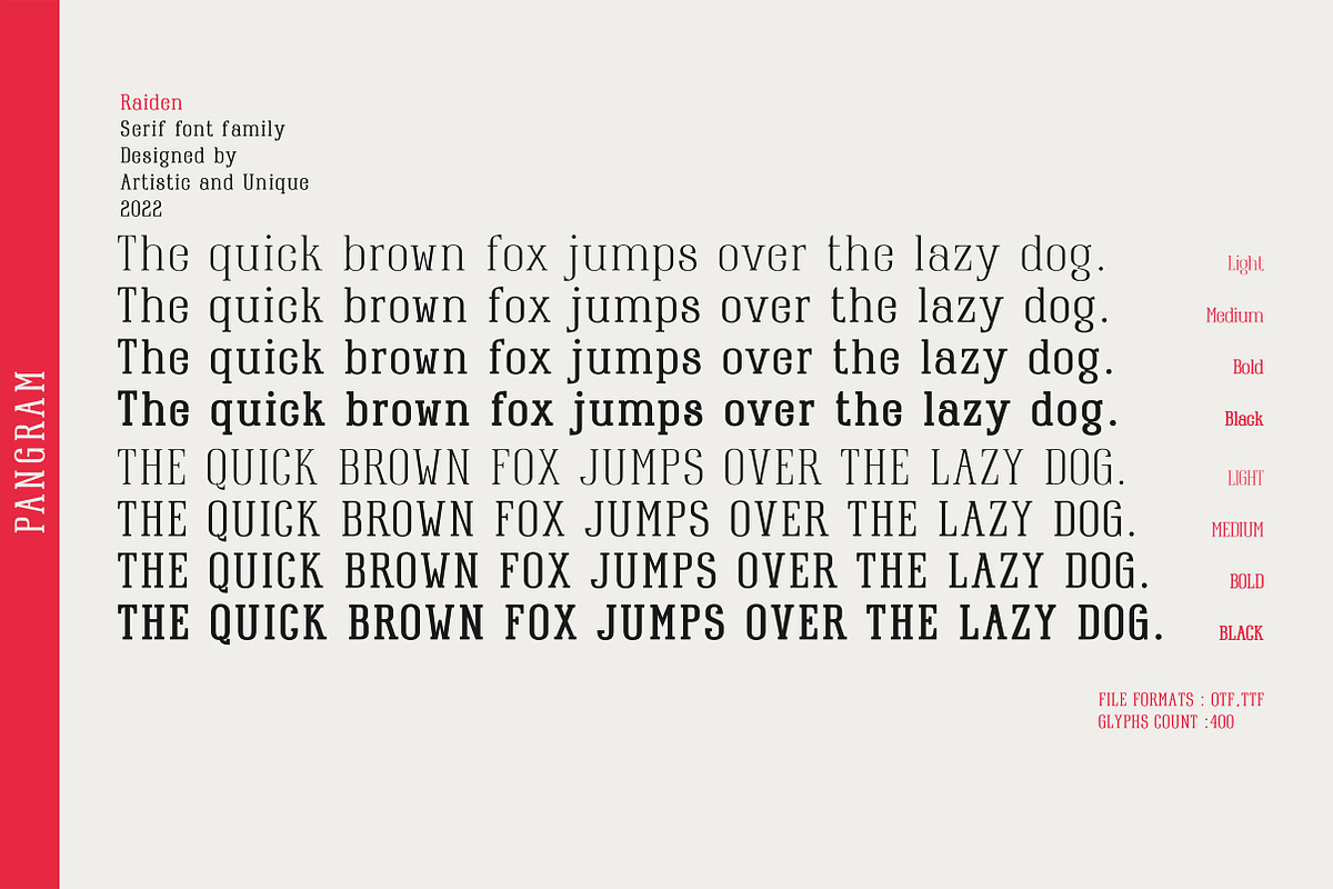 Raiden - Serif font family, a Serif Font by Artistic & Unique (Photo 12 of 13)