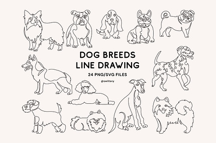Dog Breed Line Art - Swiitery, an Animal Illustration by Iconixar & Friends