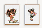 Spring Girls Clipart PNG Bundle, an Illustration by Libby Wishes (Thumbnail 2 of 4)