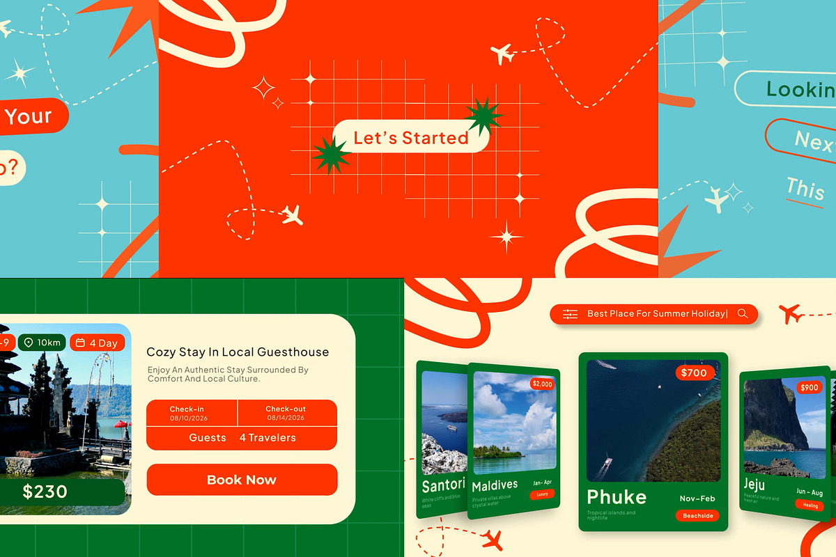 Summer Vacation Travel App UI, a Social Media Template by Loin Studio (Photo 1 of 3)