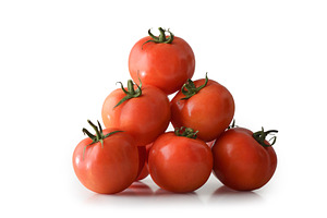 Fresh Tomatoes Pyramid on White Background, a Food & Drink Photo by Davizro's Market