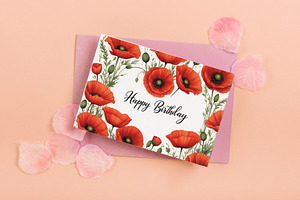 Birthday card, size 7x5