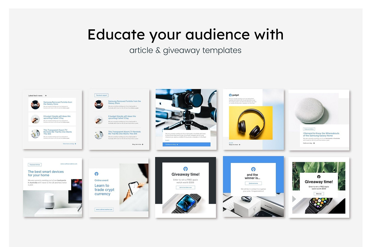 Technology Instagram Feed Canva, a Social Media Template by Cultive Creative (Photo 9 of 13)
