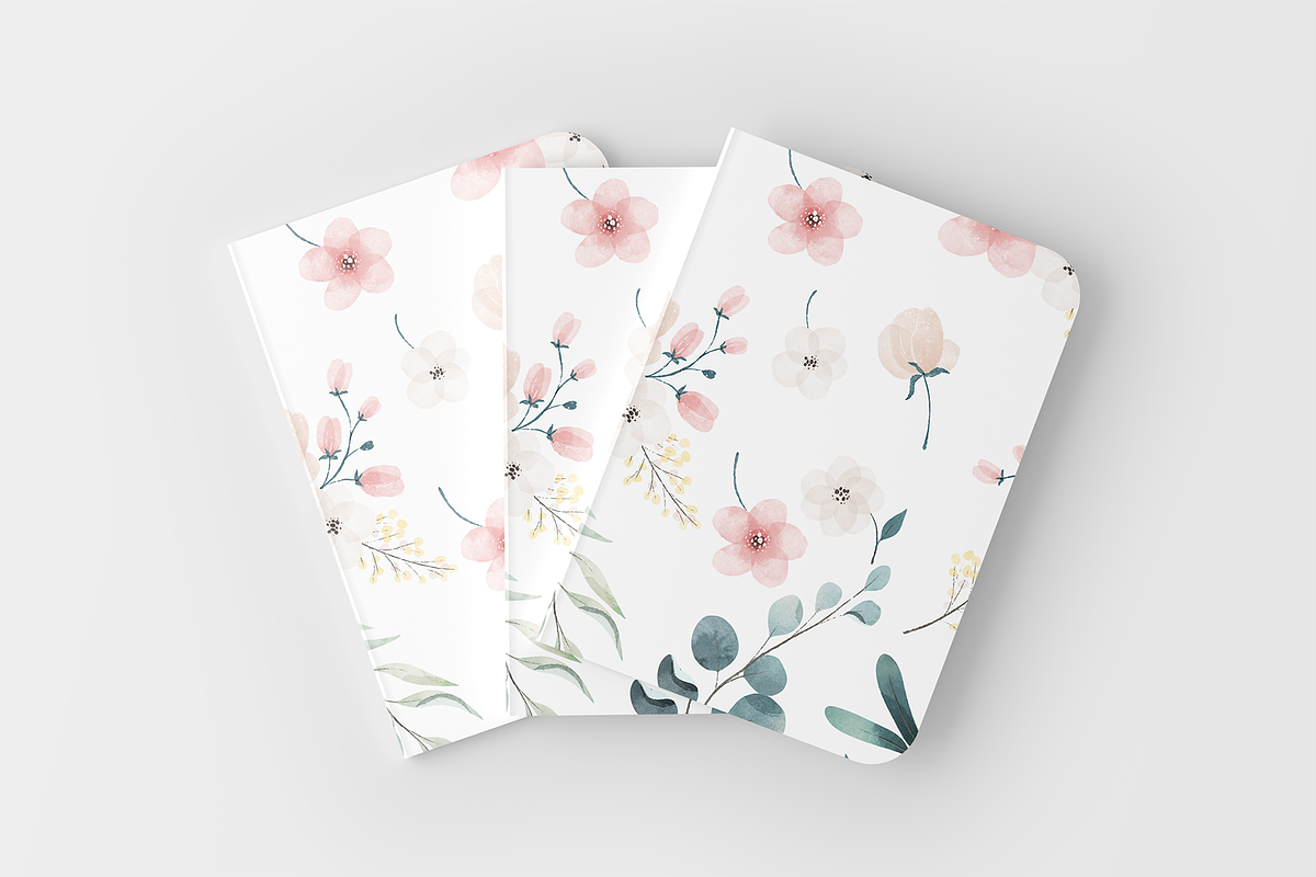 Watercolor Flowers Seamless Pattern, a Pattern Graphic by Dz Akali (Photo 4 of 10)
