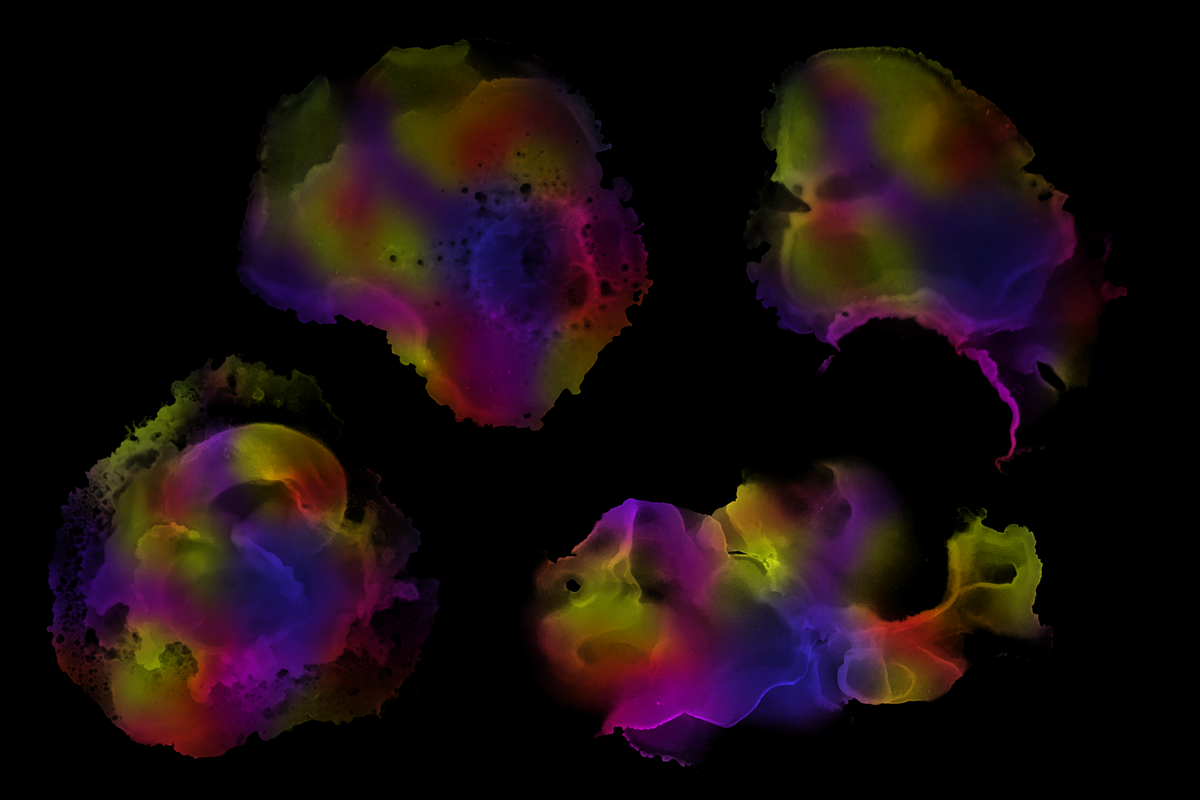 Rainbow Alcohol Ink Shapes, a Texture Graphic by Angela Roze (Photo 5 of 5)