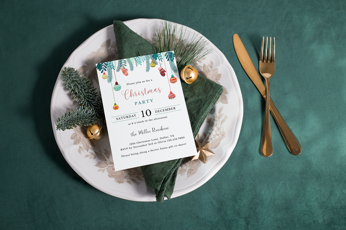 Editable Christmas Invitations, an Invitation Template by ForeverPrint (Photo 2 of 8)