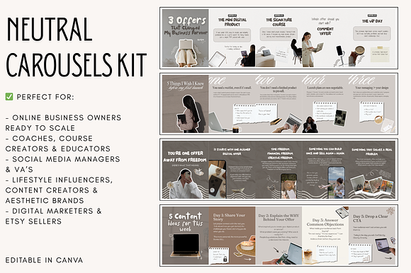 400 Instagram Carousel Kit Templates preview 5