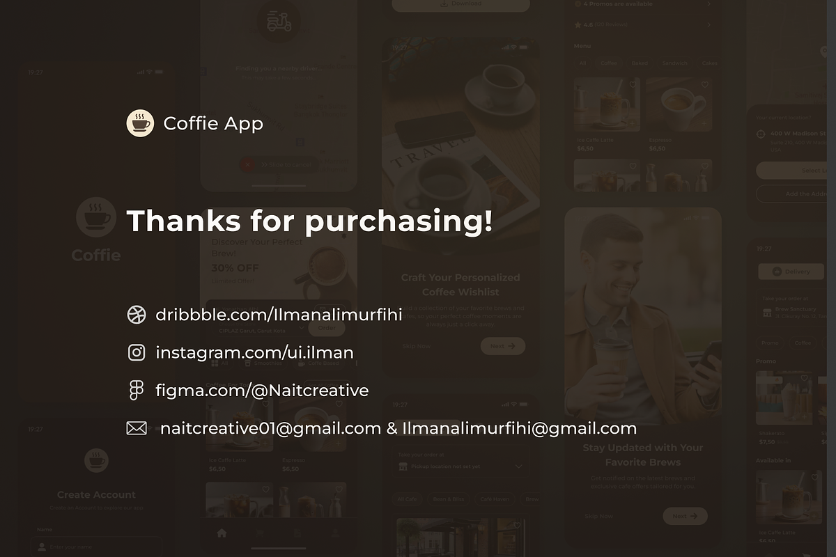 Coffie - Coffee Shop App UI Kit, an UI Kit Template by Nait Creative (Photo 7 of 7)