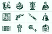 Vintage Law Icons Set, an Object Illustration by Prosymbols (Thumbnail 8 of 8)