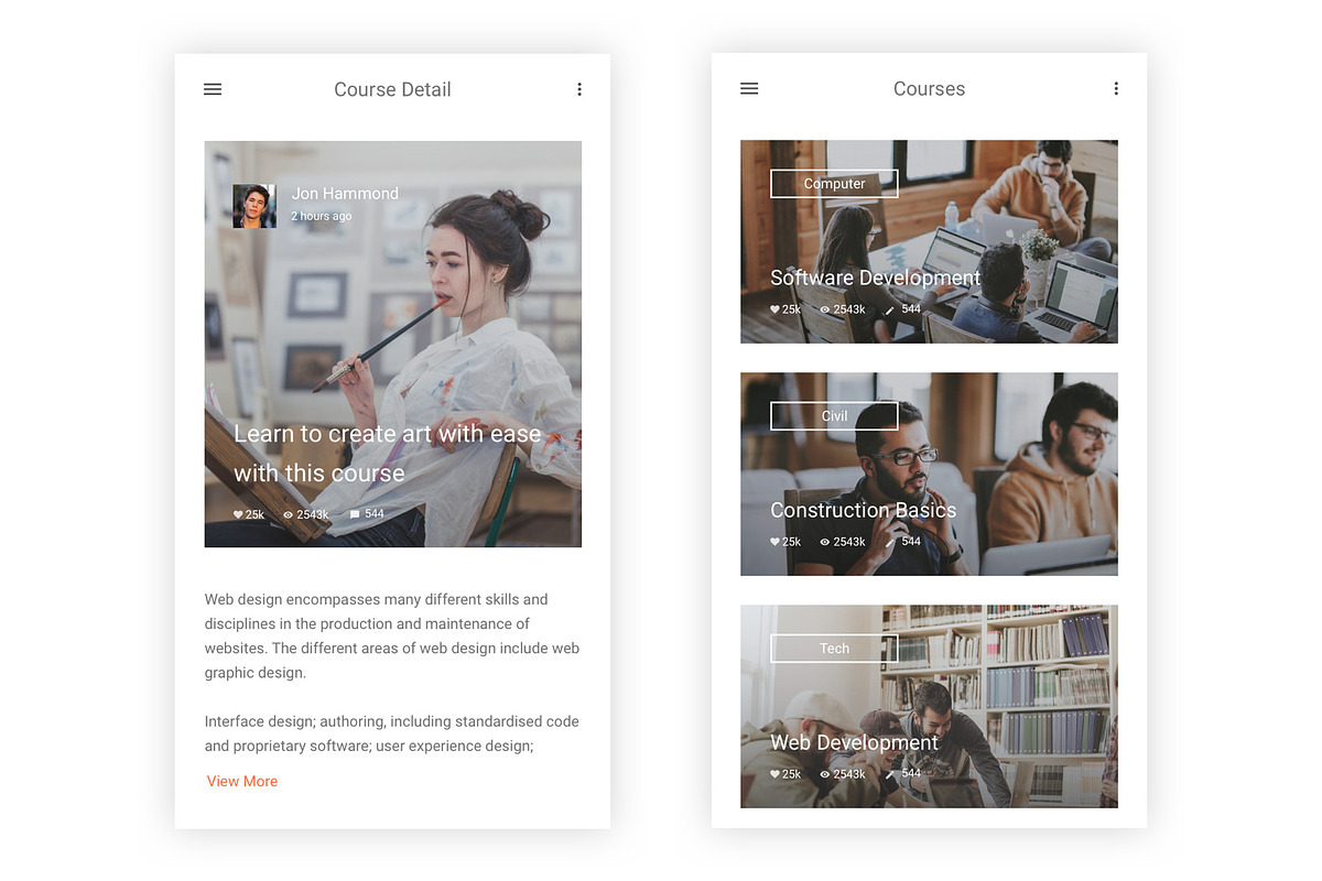 Education & Learning UI Kit (PSD), an UI Kit Template by themelove (Photo 4 of 10)