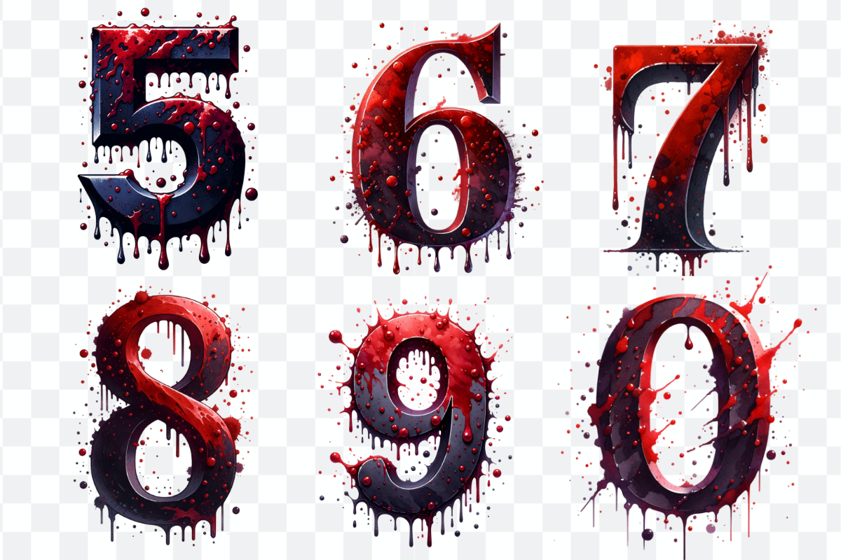 Bloody Alphabet and Numbers Bundle, a Seasonal Illustration by Bubble Pixel (Photo 8 of 8)