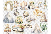 Watercolor Wedding Clipart Bundle, a Decorative Illustration by GlamArtZhanna (Thumbnail 5 of 7)