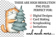 Watercolor Christmas Cat Clipart, an Illustration by Daily.Designs (Thumbnail 2 of 5)
