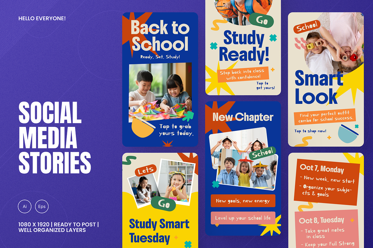 Back To School Instagram Story, a Social Media Template by Annora Studio (Photo 1 of 3)