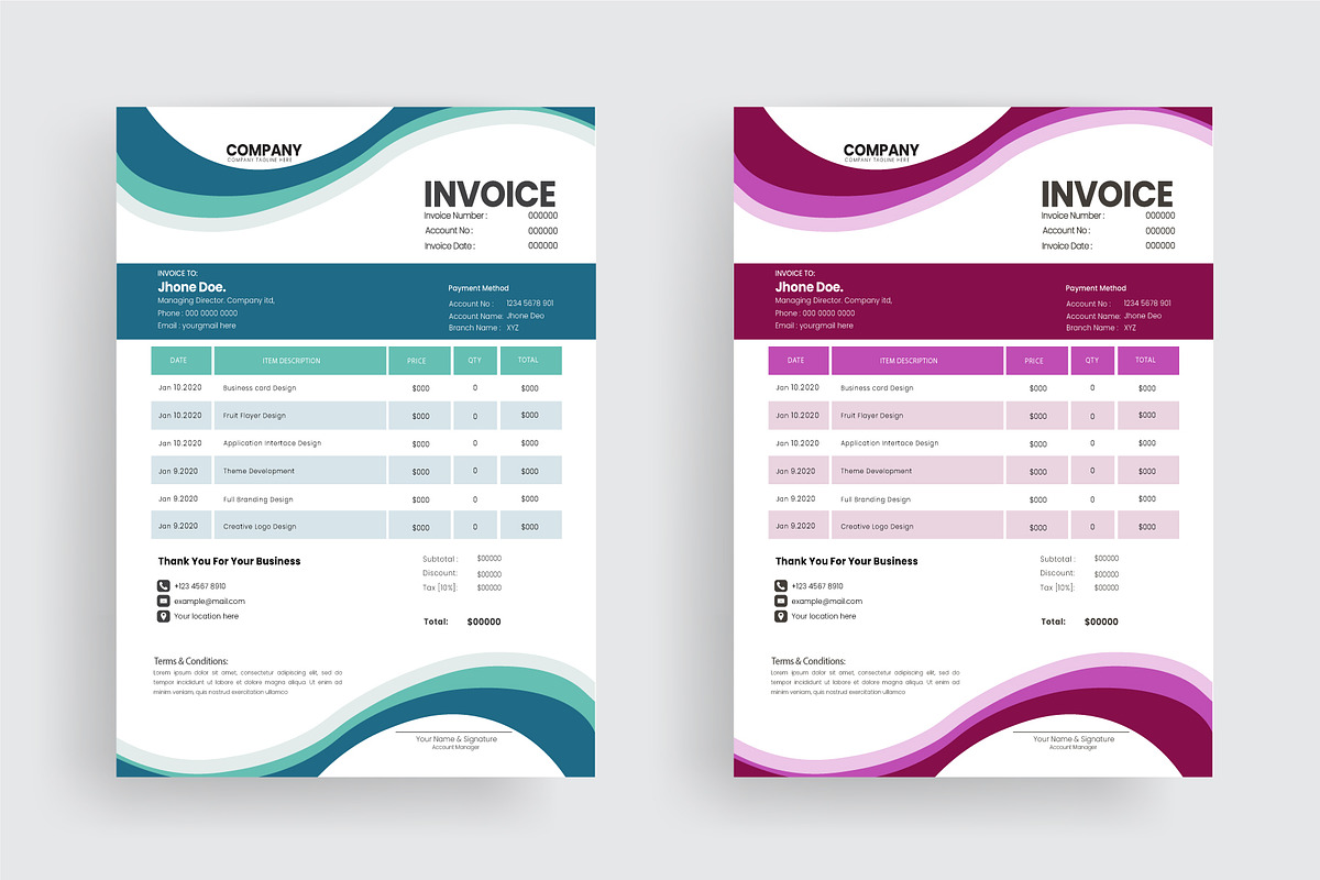 Professional Invoice Bundle, a Graphic by Jkgraphicclick (Photo 2 of 14)