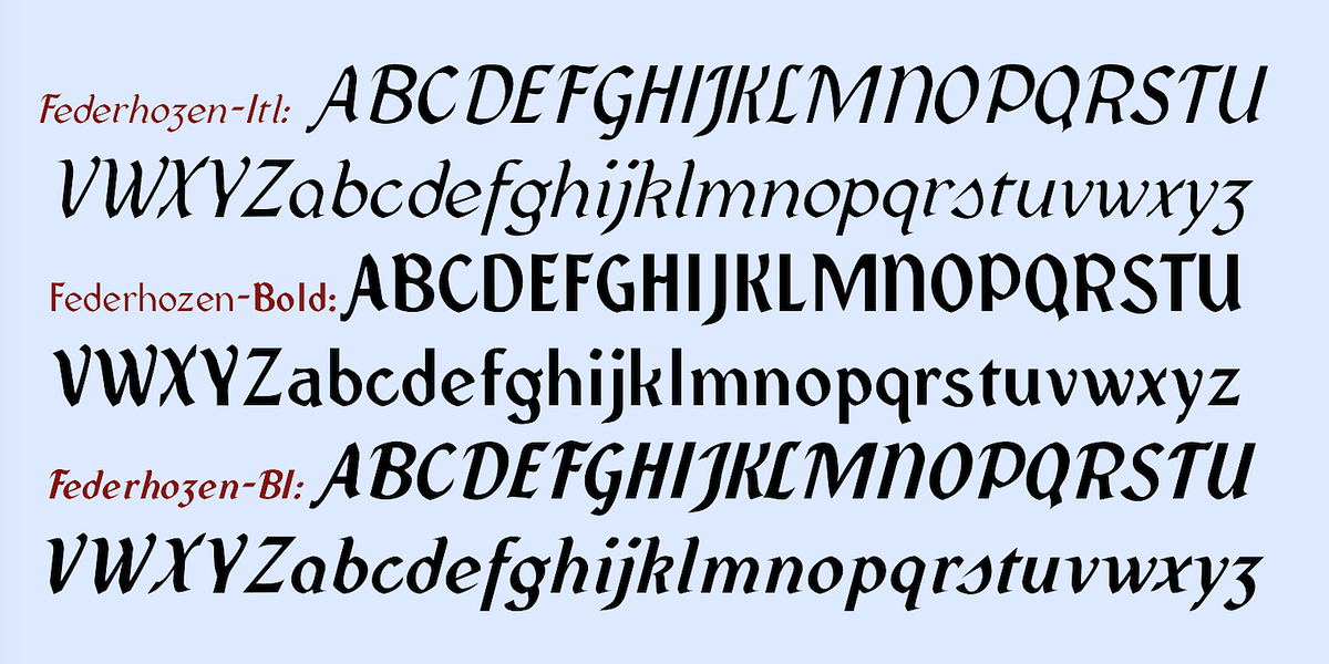 Federhozen, a Handwritten Font by Ingrimayne Type (Photo 6 of 7)