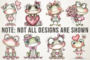 Cute Frog Love Day Clipart, an Illustration by RobertsArt (Thumbnail 5 of 7)