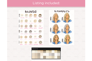 Procreate Blonde Hair Colors Palette