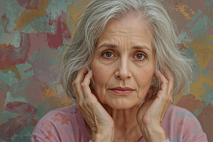 Gazing senior woman, an Illustration by wavebreak