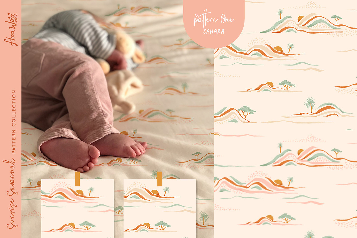 Savannah safari pattern bundle, a Pattern Graphic by Flora Wild Designs