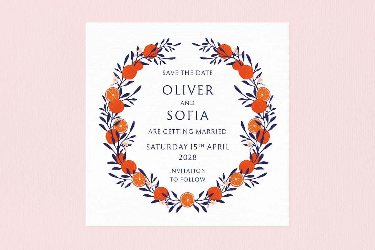 Orange Grove Wedding Invite Bundle, an Invitation Template by Wedding Whippet (Photo 6 of 8)
