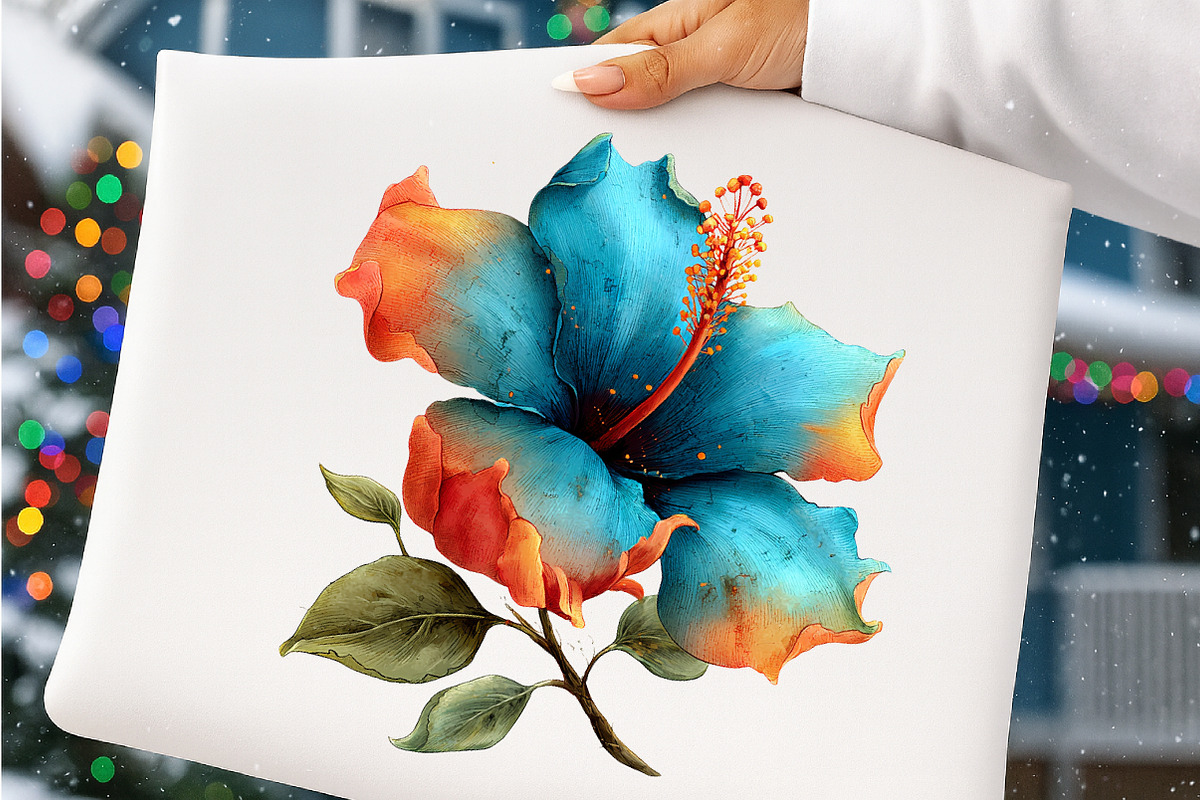 Whimsical spring hibiscus flowers, an Illustration by SinaCreation (Photo 10 of 11)